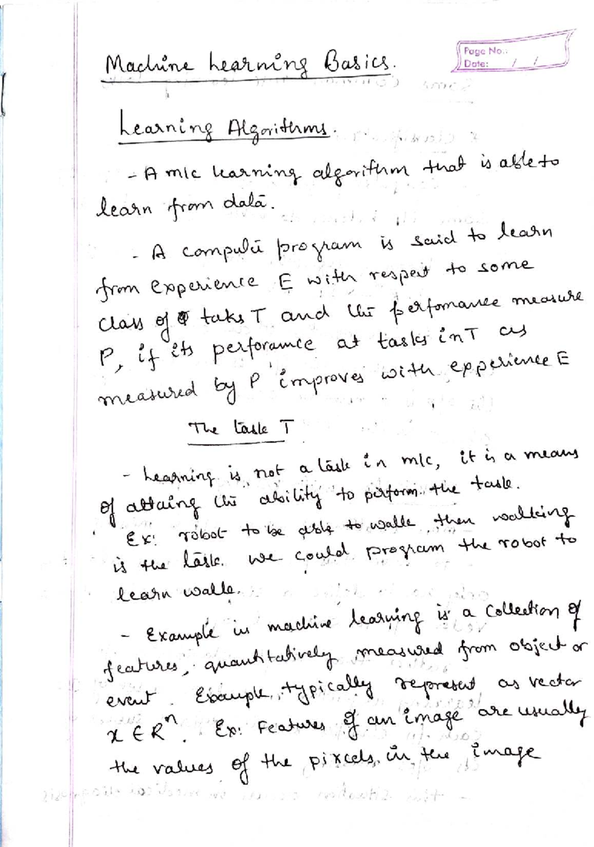 DLModule 1 - Notes on Machine Learning Concepts and Algorithms - Studocu