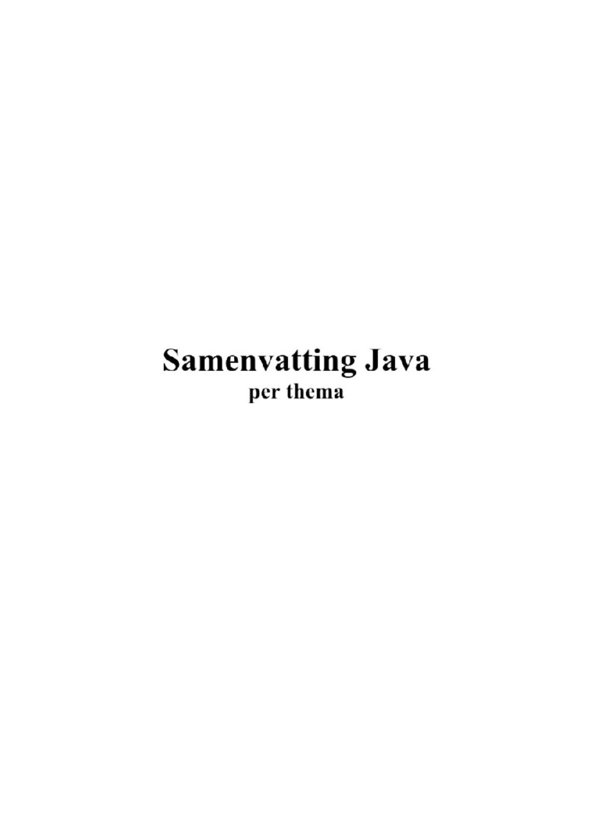 Samenvatting - Java - Studocu