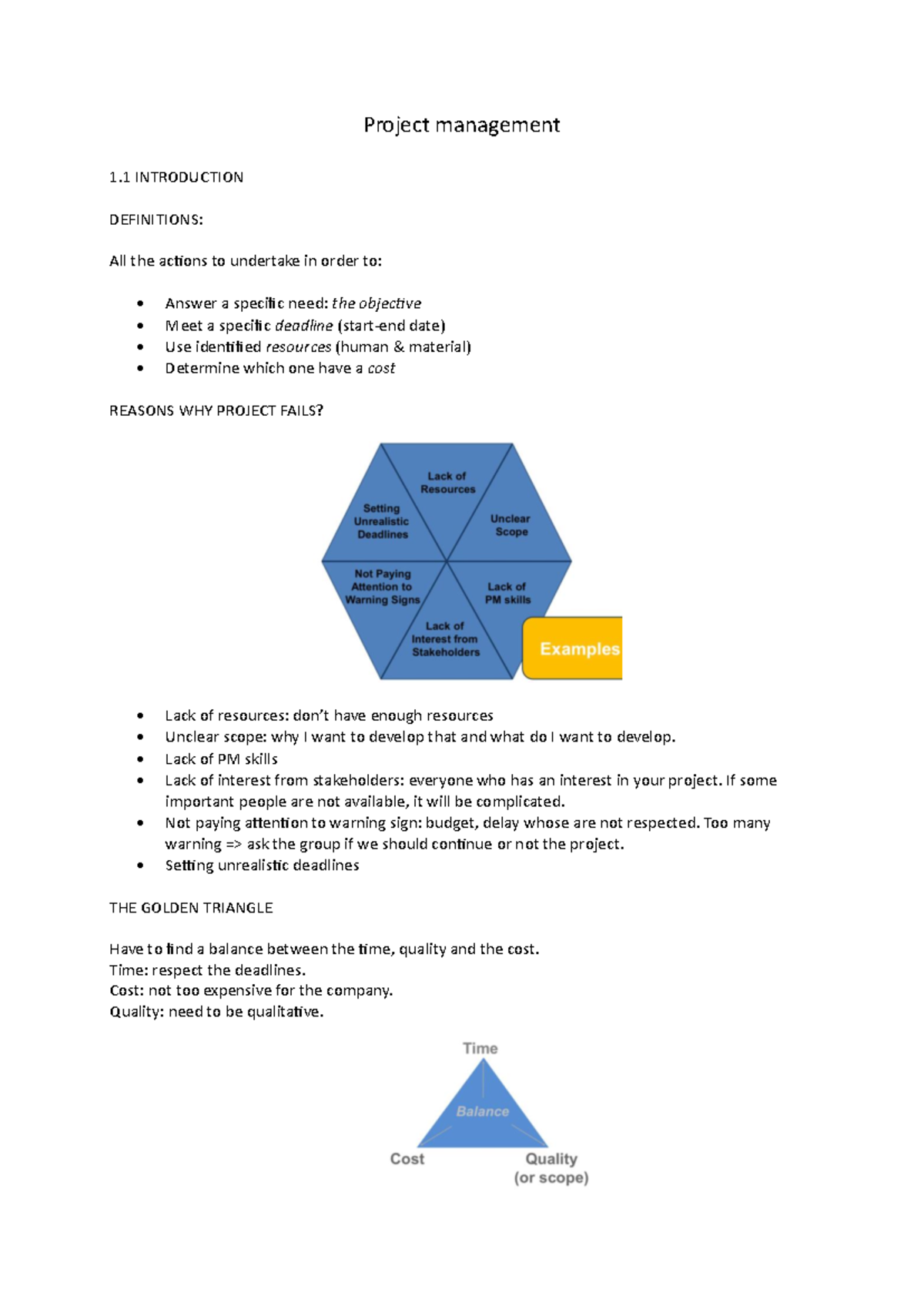 Q1 Project Management - Comprehensive Overview and Key Concepts - Studocu