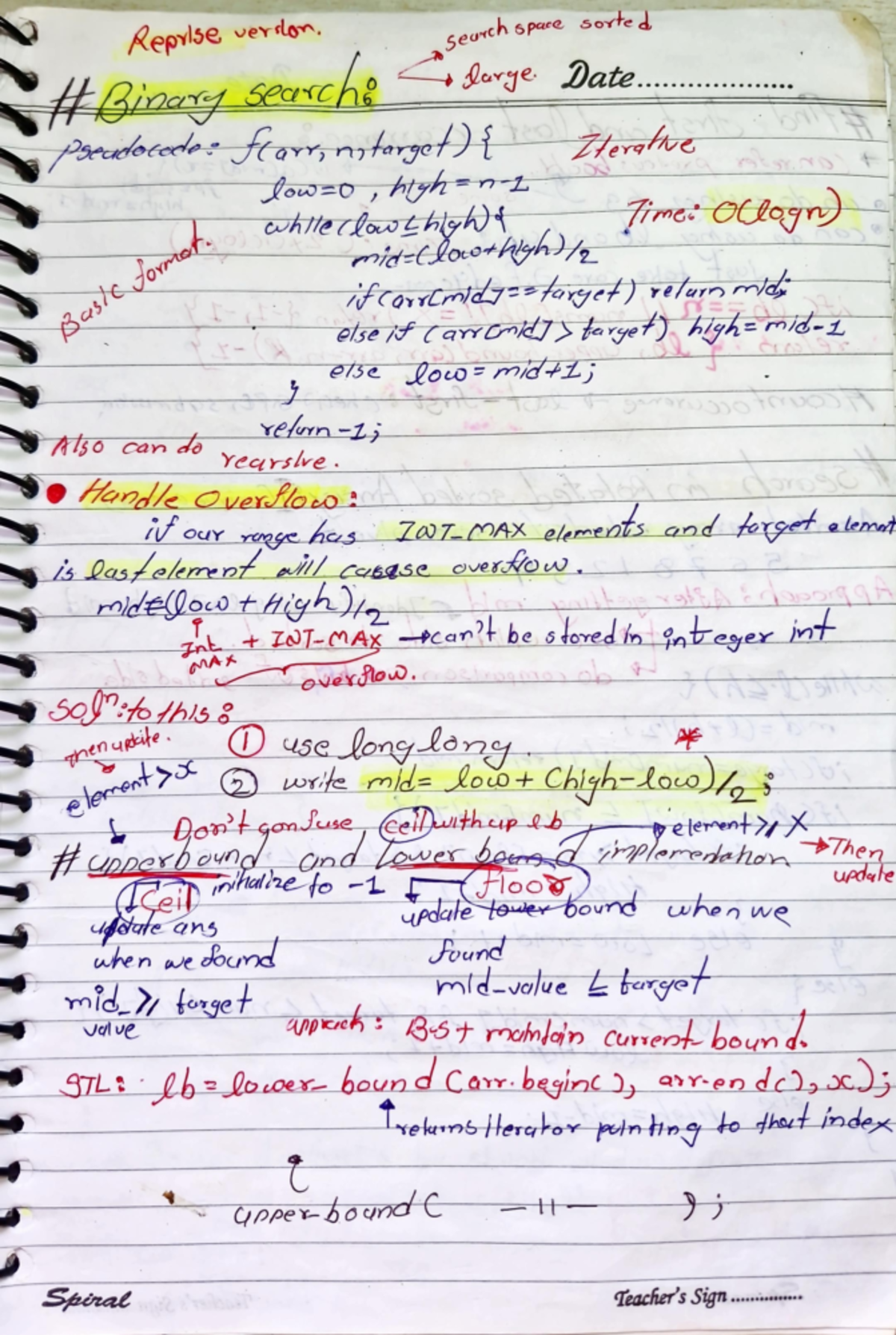 CS101: Binary Search Algorithms Study Notes - Studocu