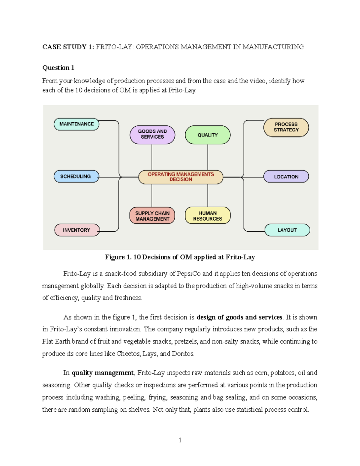 CASE STUDY: OPERATIONS MANAGEMENT IN MANUFACTURING (OM 101) - Studocu