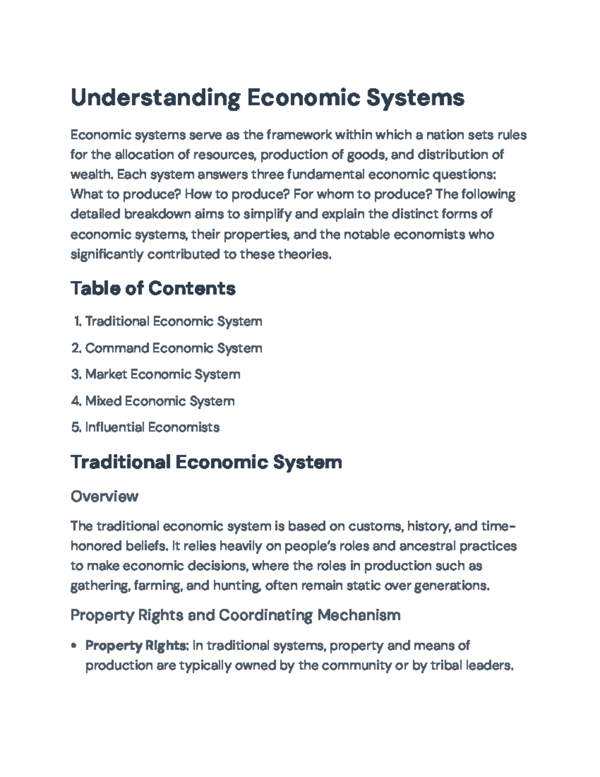 Understanding Economic Systems: Types, Features, and Influential ...