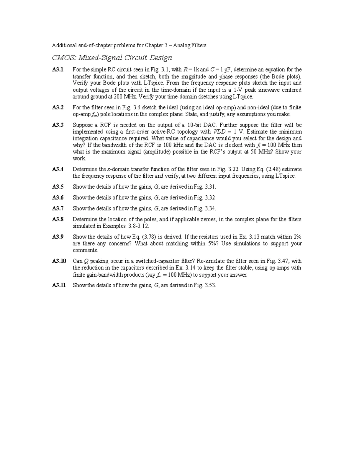 Ch5 MSD Homework: Additional Problems on Data Converter SNR - Studocu