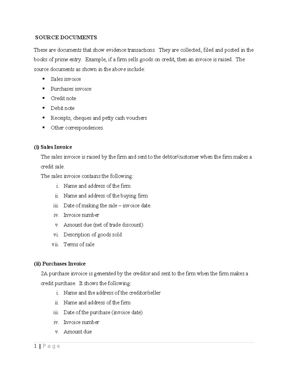 Source Documents and Journals: Evidence of Financial Transactions - Studocu
