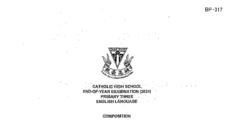 P3 English 2024 SA2 Composition & Comprehension Exam - Studocu