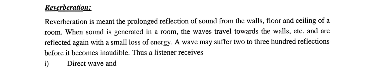 Reverberation Study Notes (03 Oct - 10 Oct) - Studocu