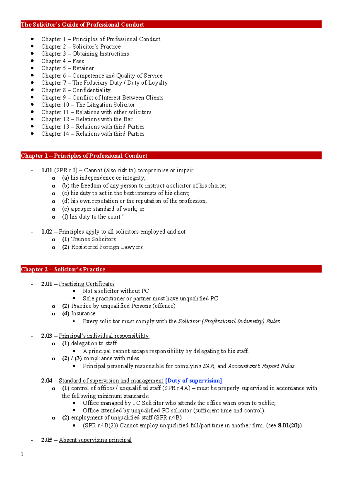 Solicitor's Guide to Professional Conduct: Key Principles & Codes - Studocu