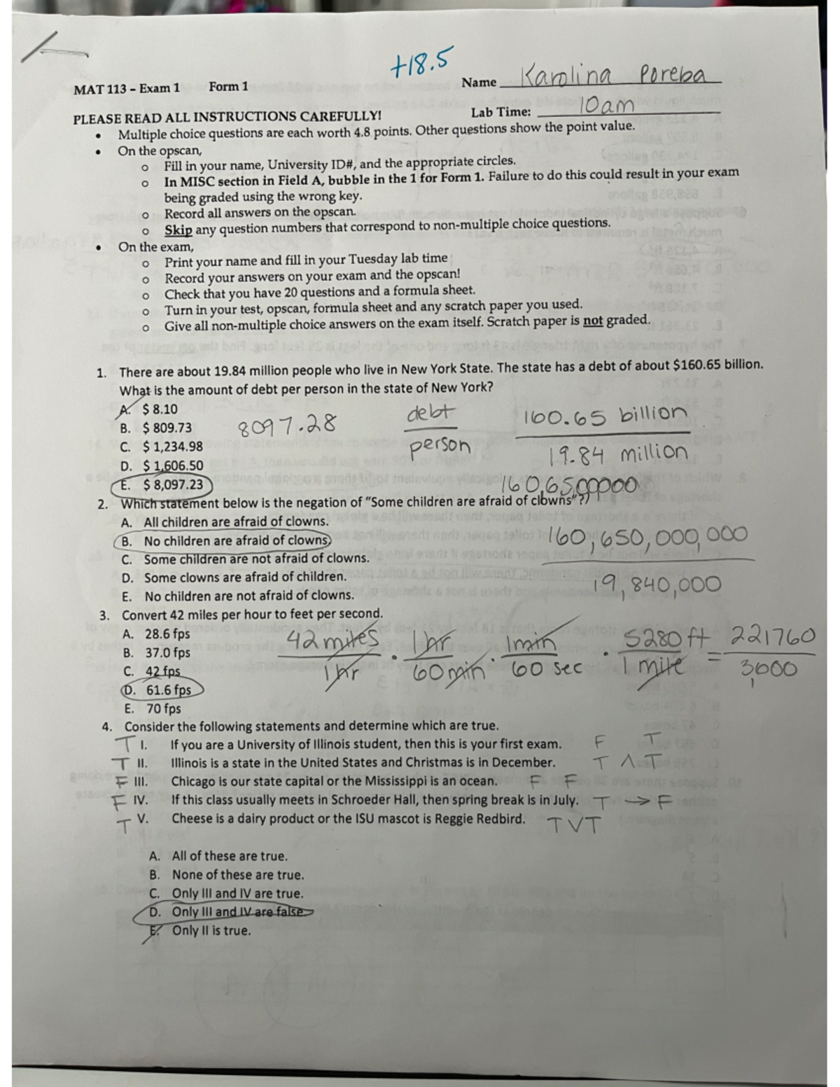 Unit 1 Exam Review Notes - MAT 113 - Studocu