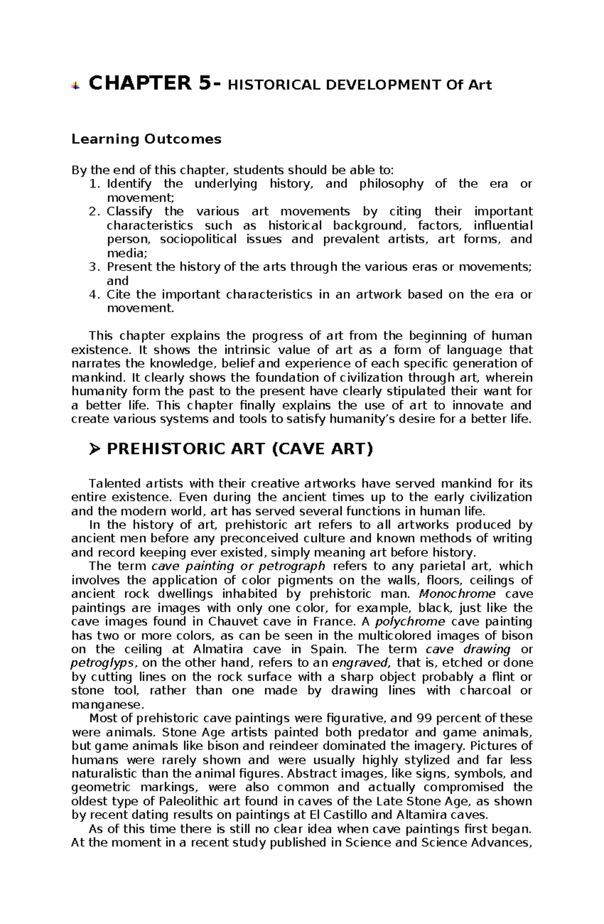 ART APP G4 - Chapter on Historical Development of Art - Studocu