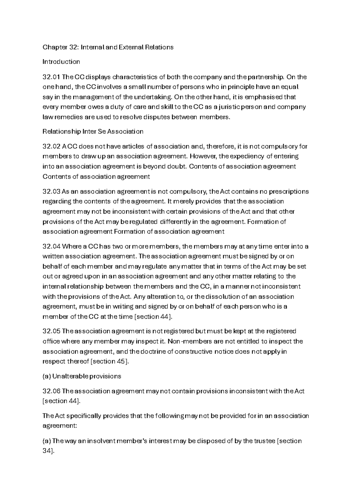 Chapter 32 & 33: Internal and External Relations in CCs - Studocu