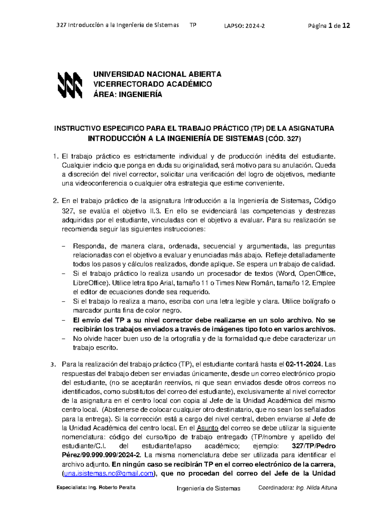 327 TP 2024-2 - Instrucciones y Estructura del Trabajo Práctico sobre Café - Document Preview