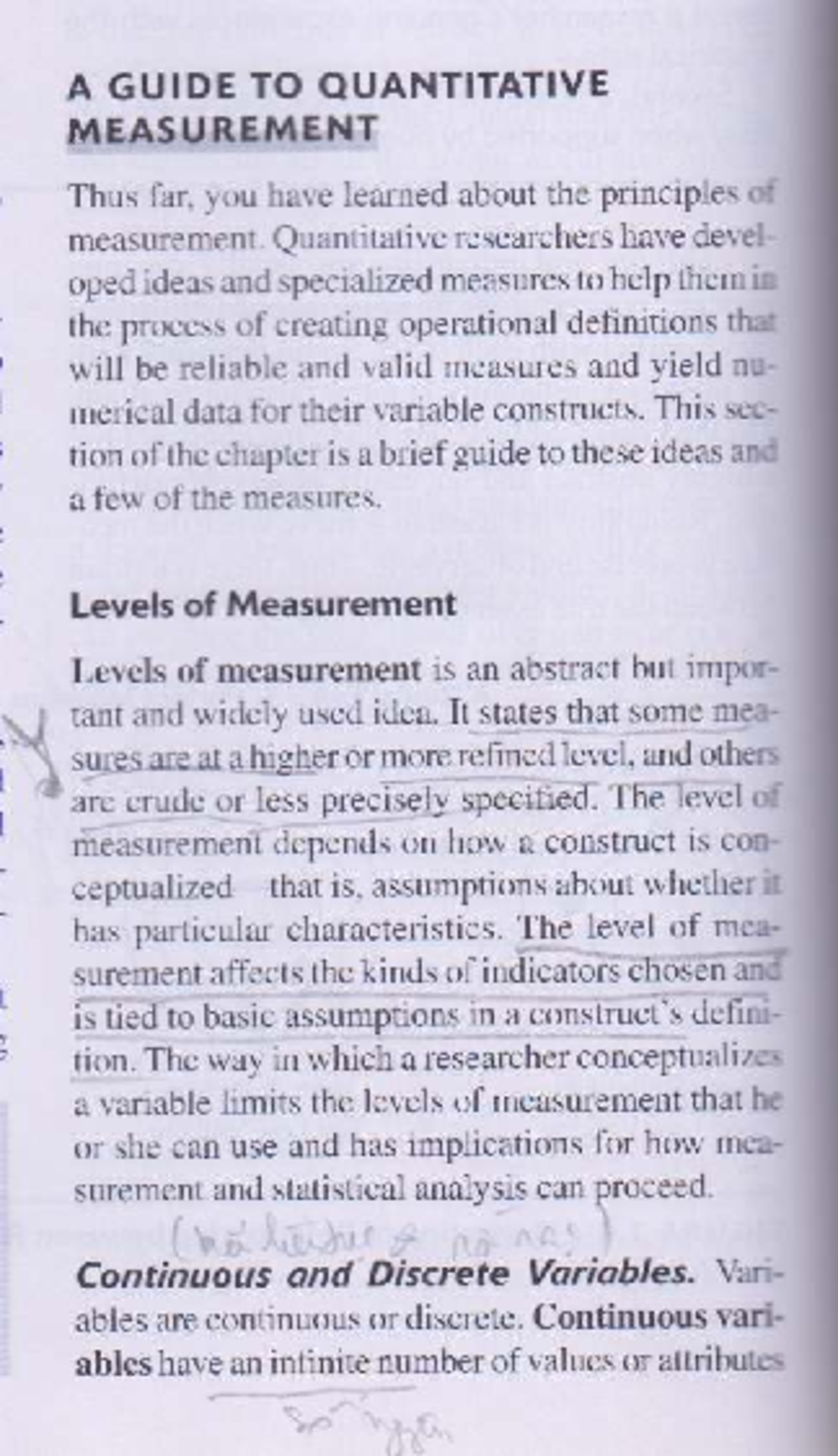 Quantitative Measurement Guide: Levels of Measurement (Course Code: 21 ...