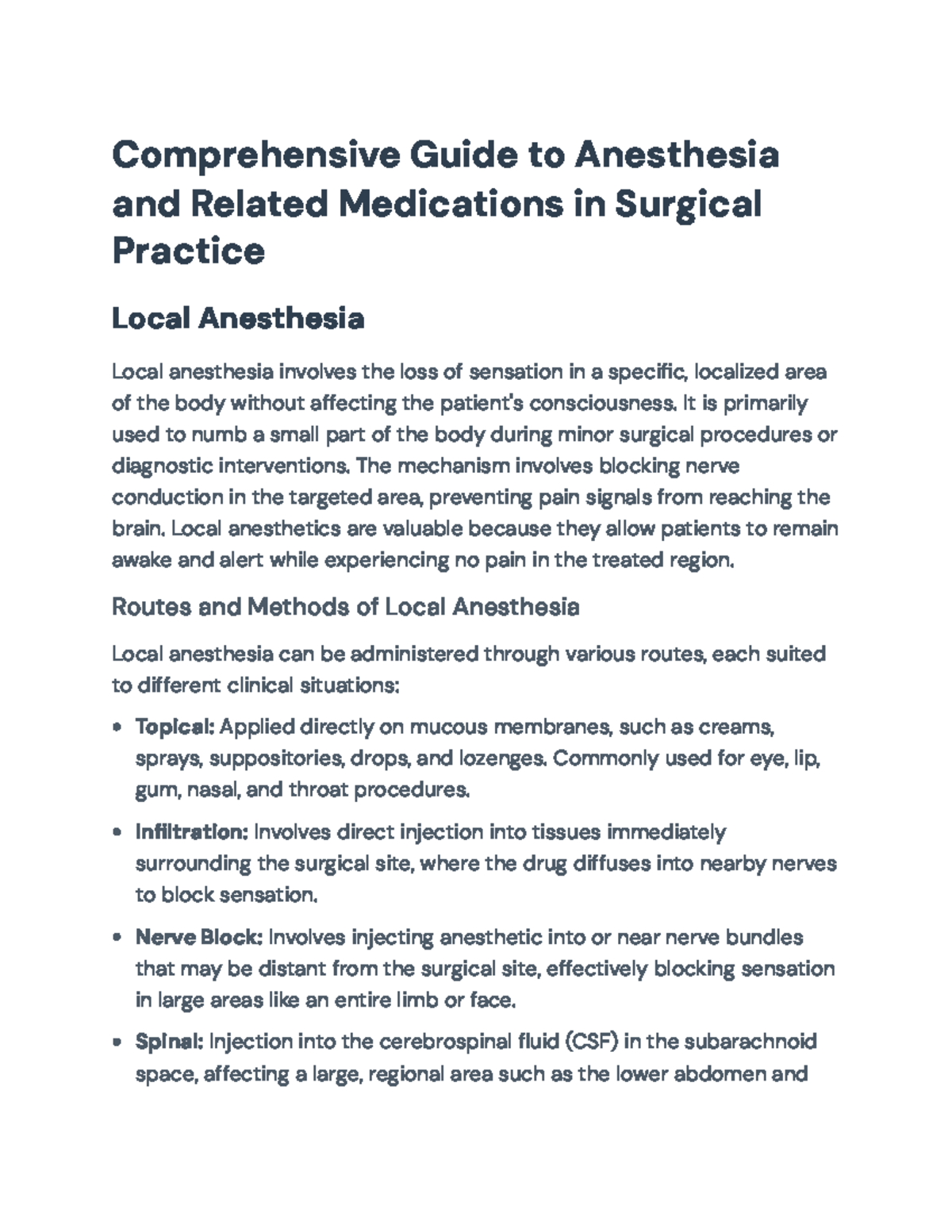 Comprehensive Overview of Anesthesia & Medications in Surgical Practice ...