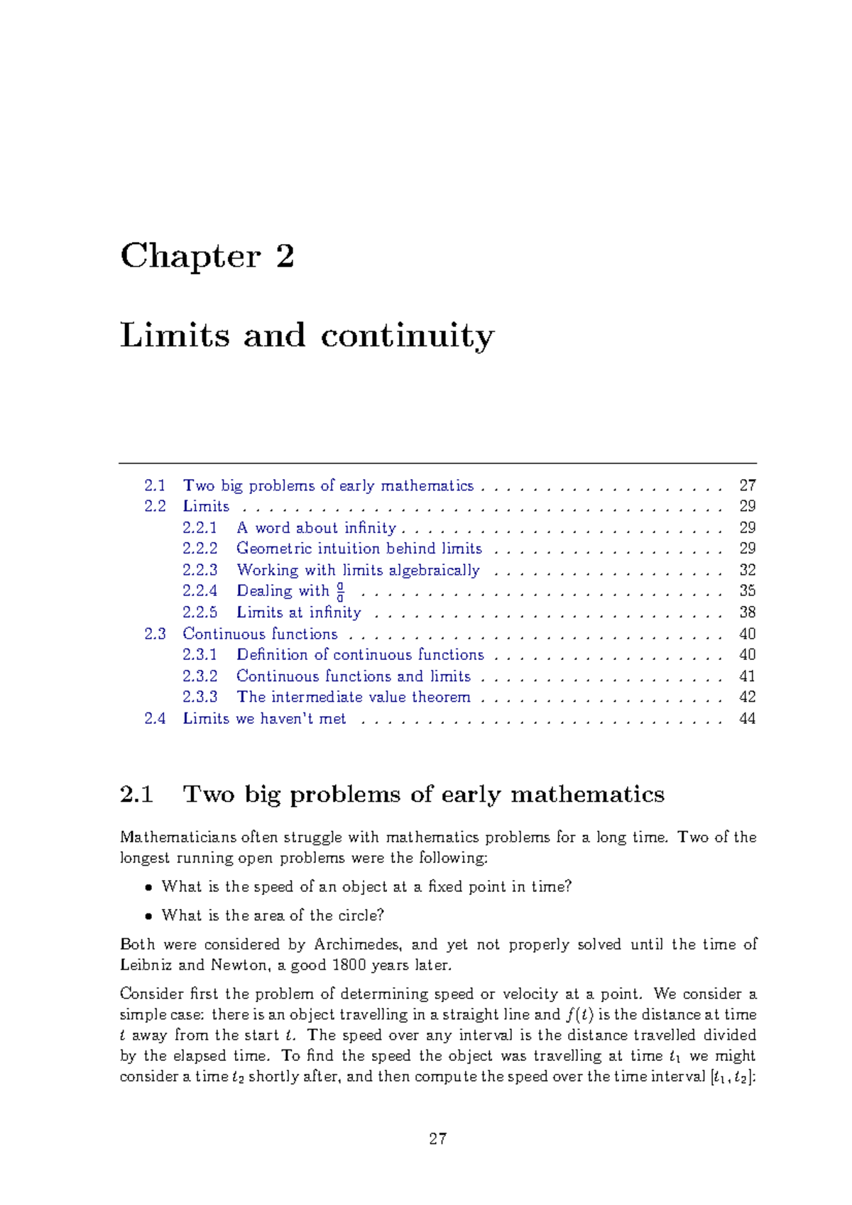 Chapter 2 limits and continuity: key concepts and examples - Studocu