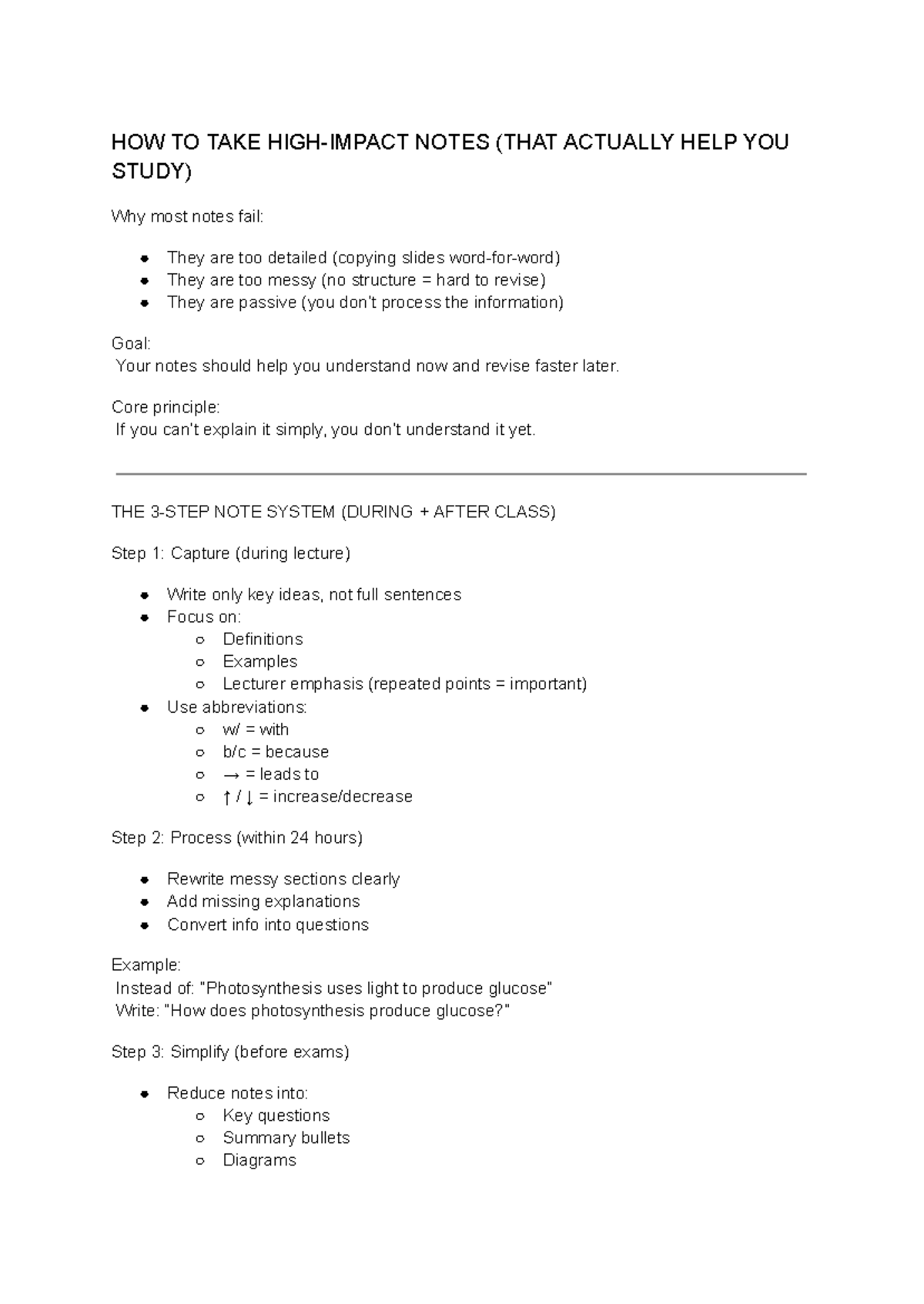 Effective Note-Taking Strategies for Better Study Outcomes - Studocu