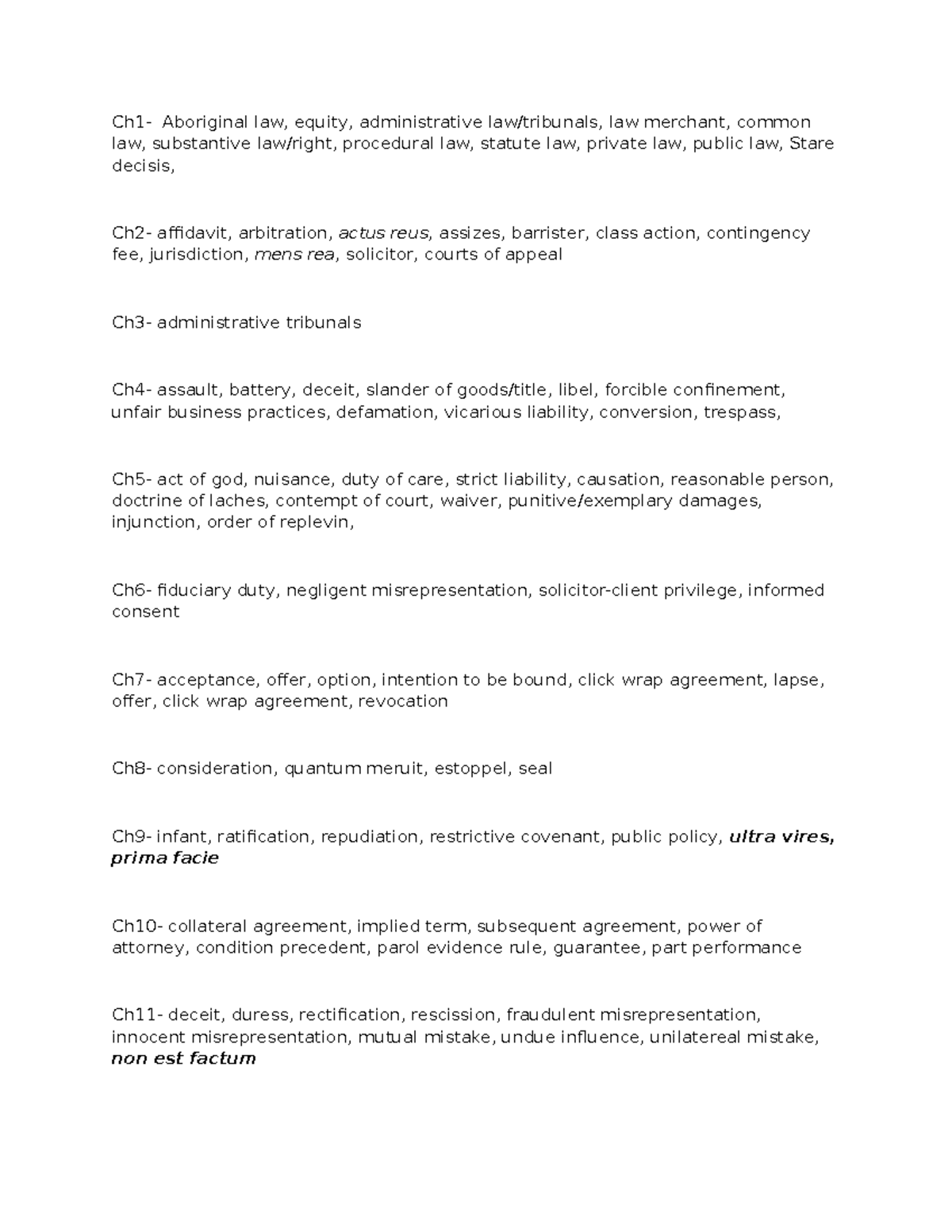 2610 Final Exam Study Notes: Key Concepts in Law - Studocu