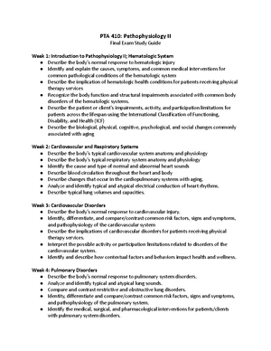 PTA 420: Final Exam Study Guide on Therapeutic Exercise for Diverse ...