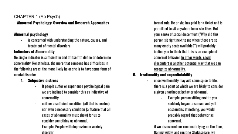 Ab Psych (Chapter 1): Overview of Abnormal Psychology and Research ...