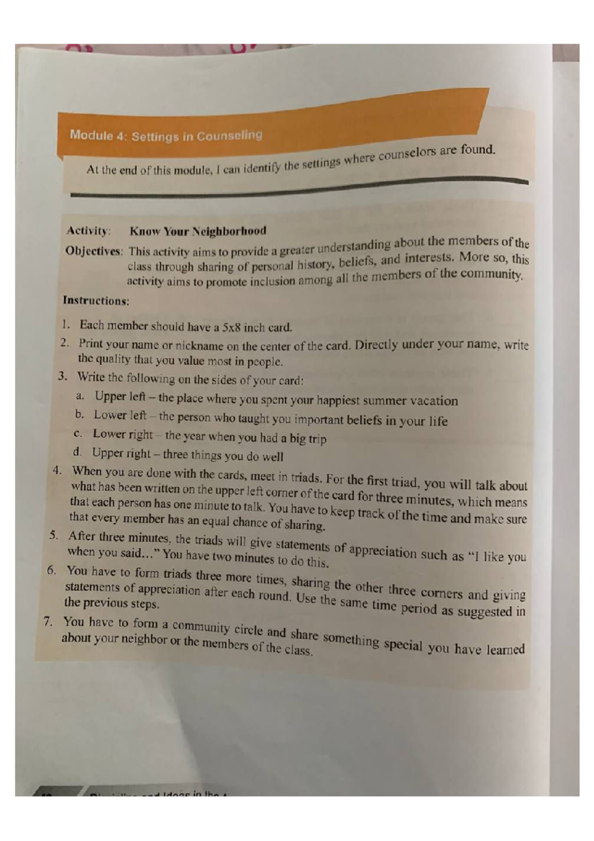 Diass-M4: Understanding Counseling Settings and Community Engagement ...