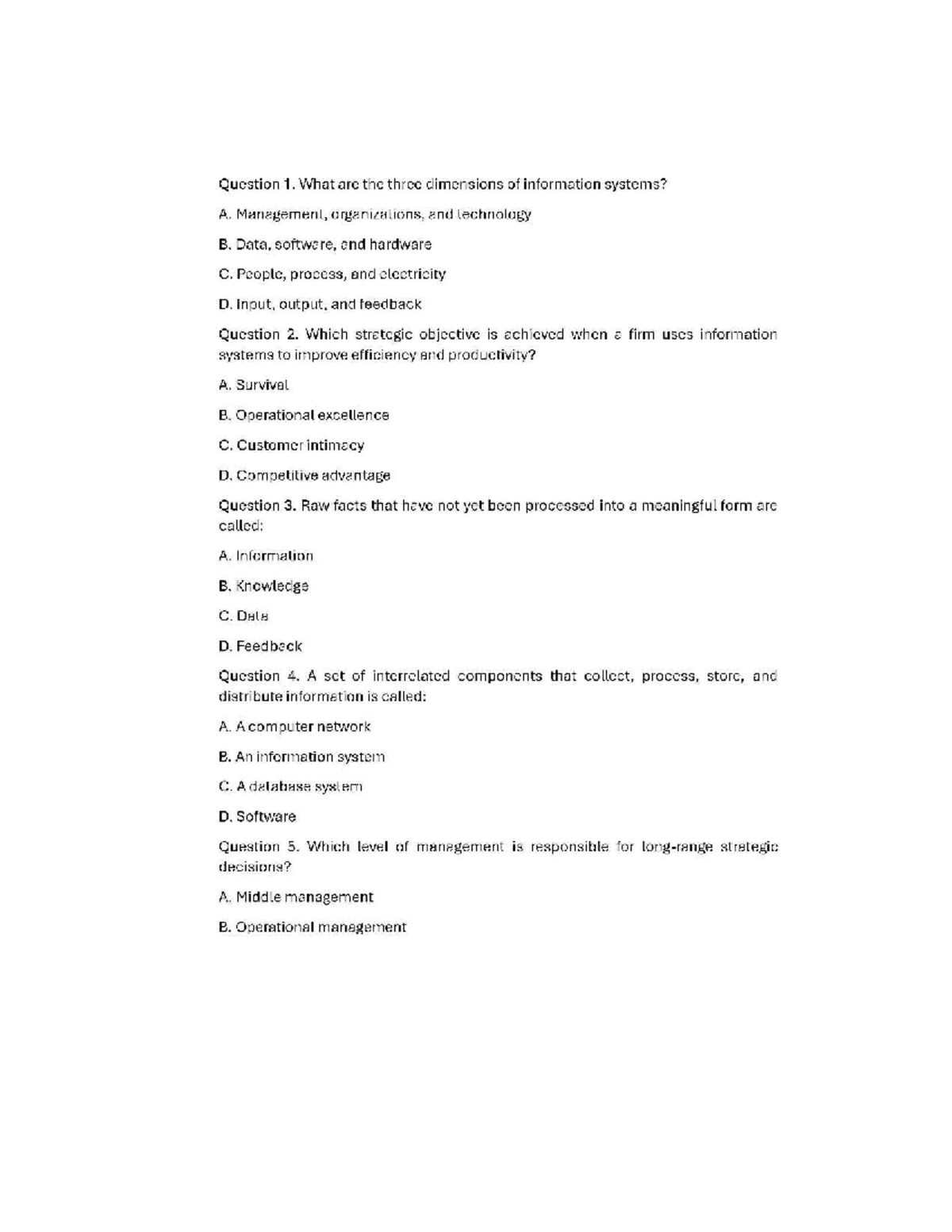 IT 101 - Easy Study Guide for Information Systems Concepts - Studocu