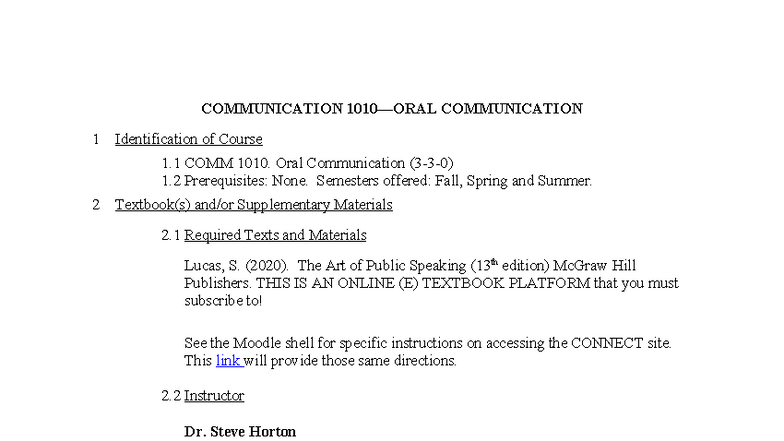 COMM 1010 Master Syllabus Spring 2025 NSU - COMMUNICATION 1010—ORAL ...