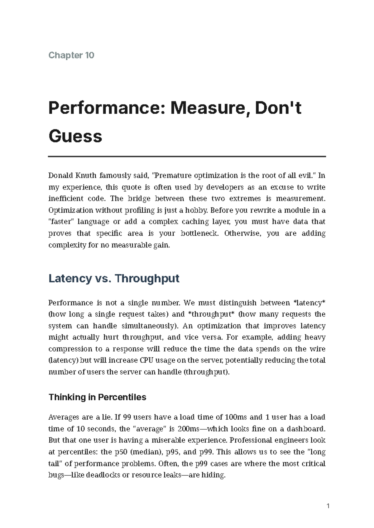 Chapter 10: Performance Measurement Insights and Optimization - Studocu