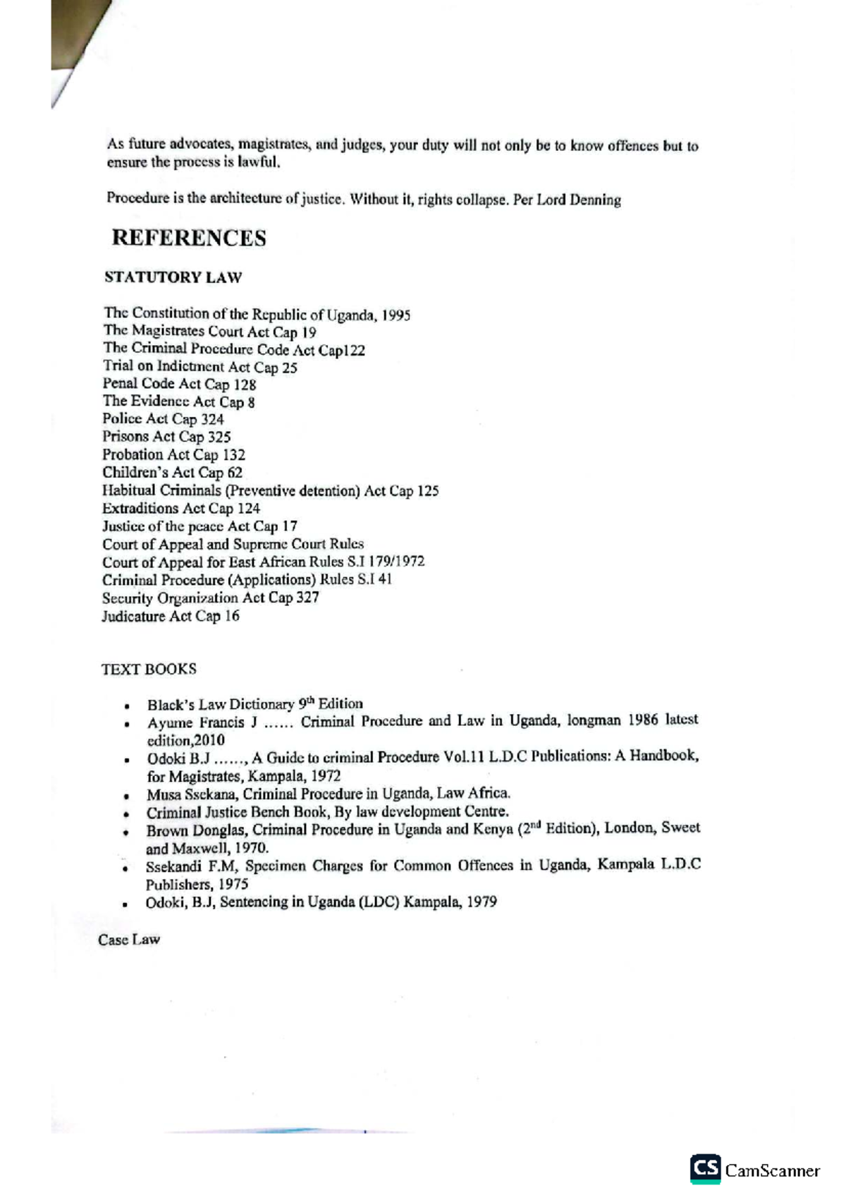 Criminal Proceedings Reference for Law Course (CPL 101) - Studocu