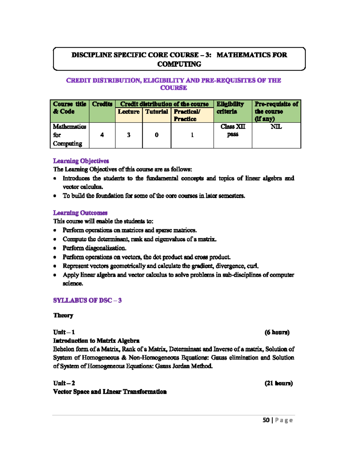 Maths Final Exam Notes - 28102022 - DISCIPLINE SPECIFIC CORE COURSE 3 ...