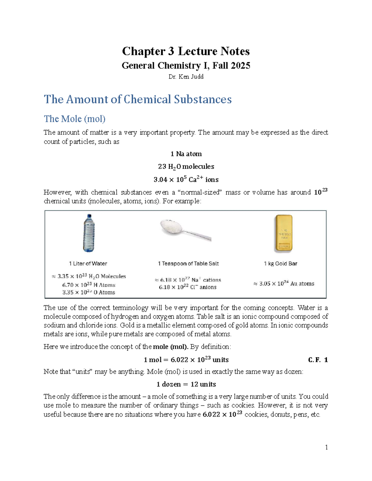 General Chemistry I - Chapter 3 Lecture Notes - Studocu