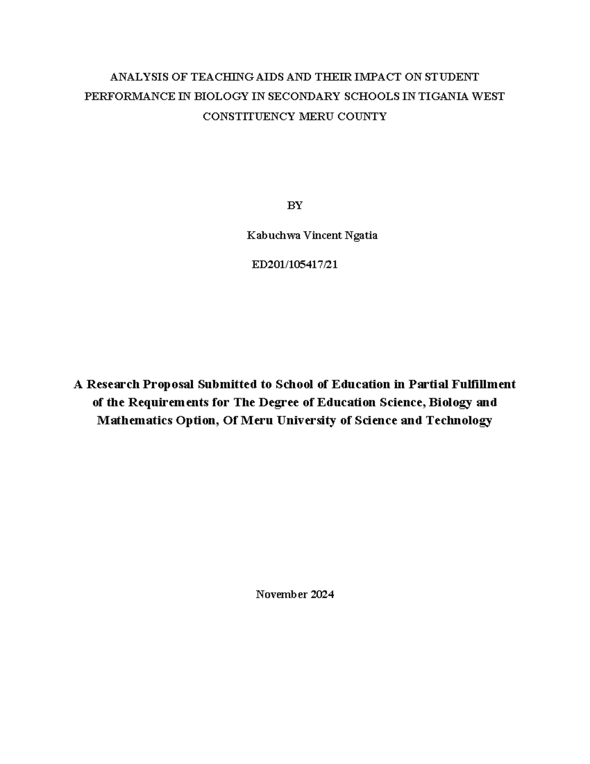 Impact of Teaching Aids on Biology Performance in Secondary Schools ...