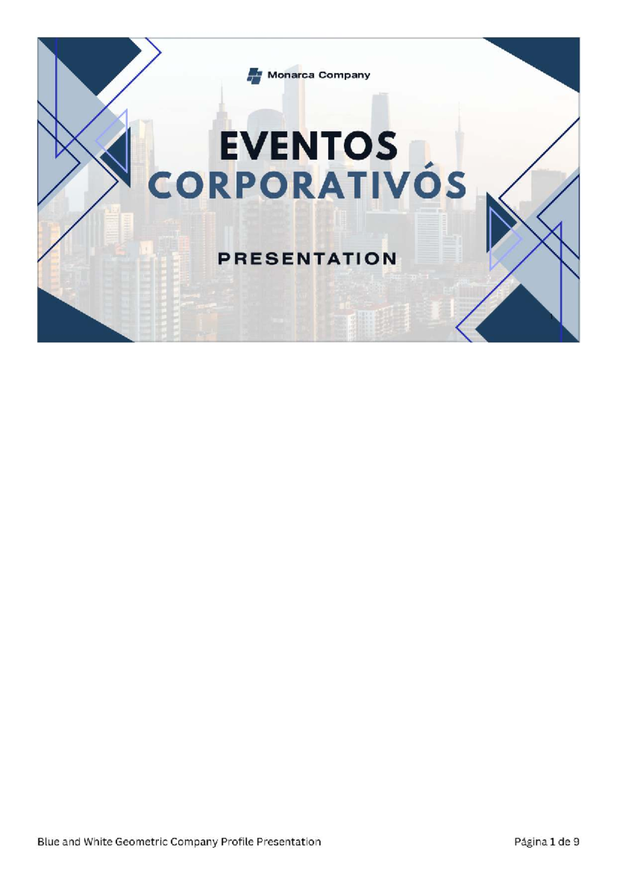 Blue and White Geometric Company Profile Presentation - Pueden incluir ...