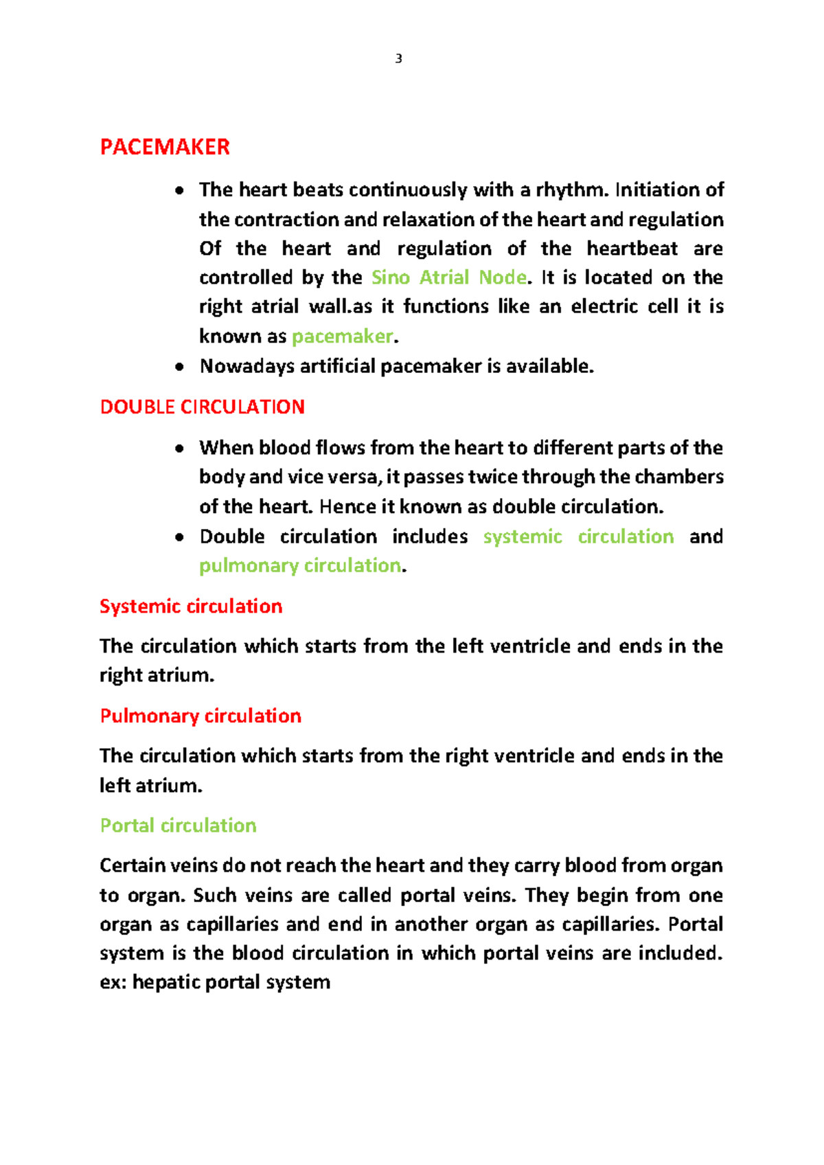Heart Physiology: Pacemaker, Circulation, and Blood Pressure Notes ...