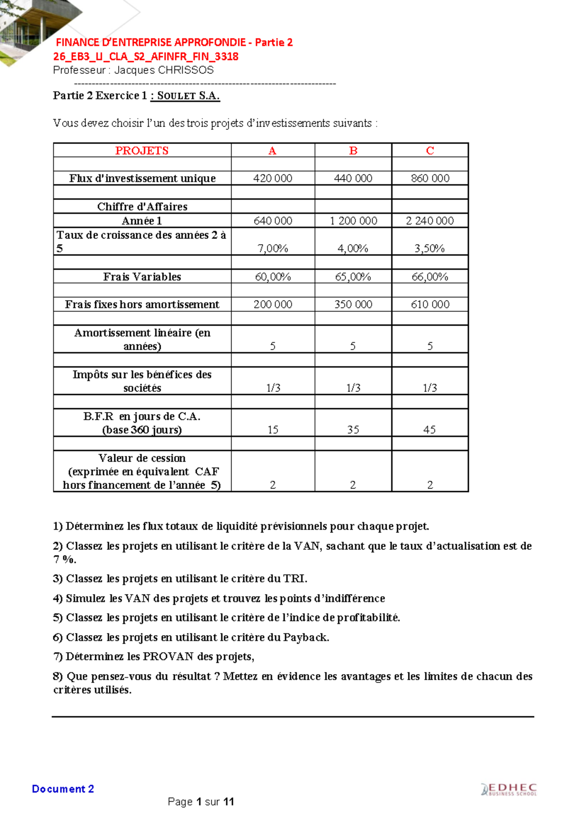 Exercices de Finance Approfondie - 26_EB3_LI_CLA_S2_AFINFR_FIN_3318 ...