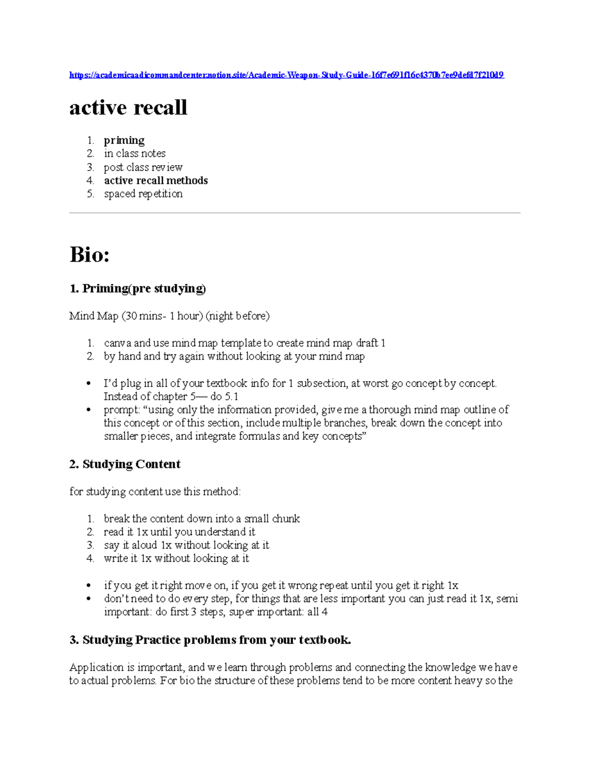 Active Recall Study Plans: Techniques for Effective Learning - Studocu
