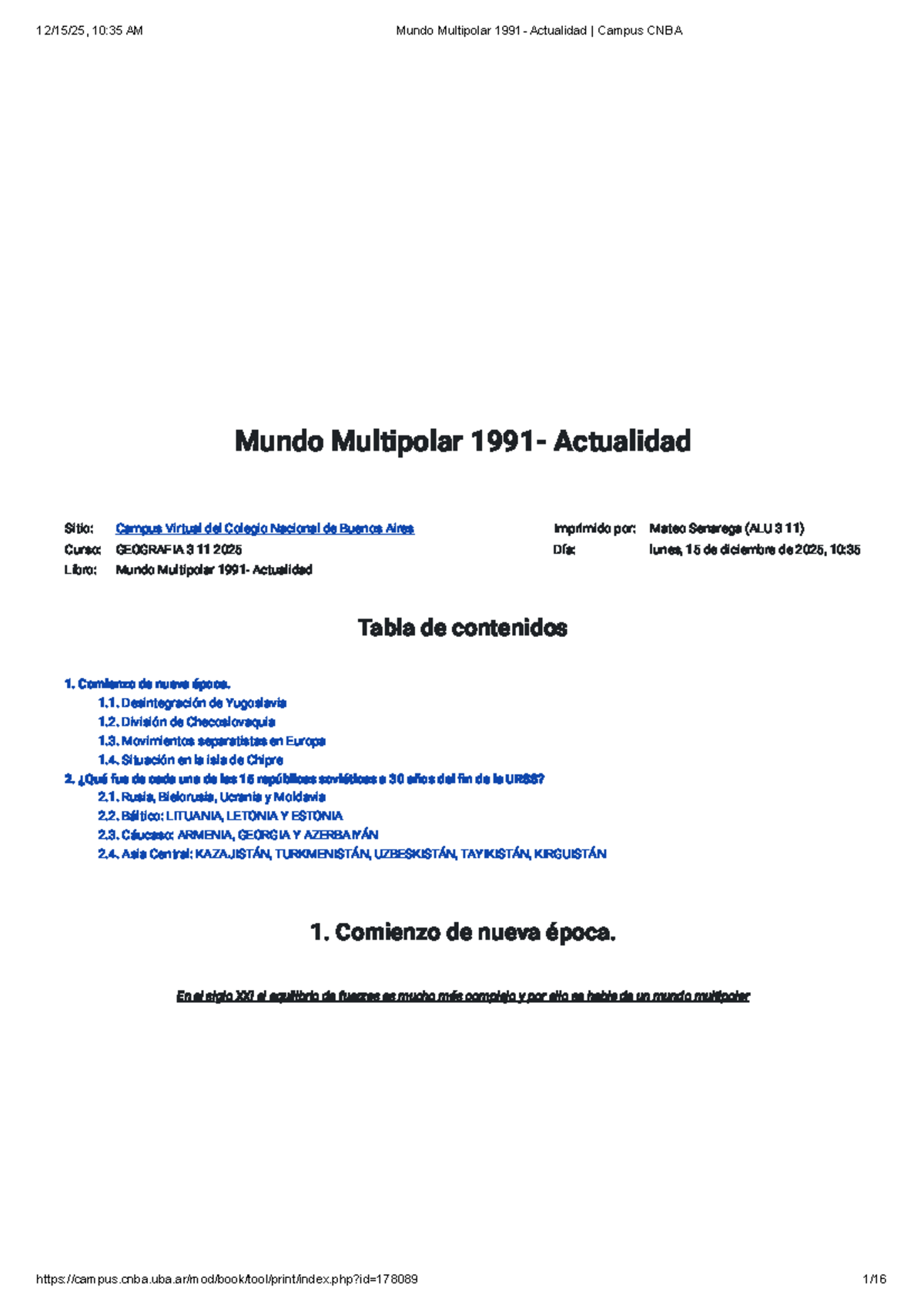 Mundo Multipolar Actualidad: Análisis de la Geopolítica (GEOGRAFIA 3 11 ...