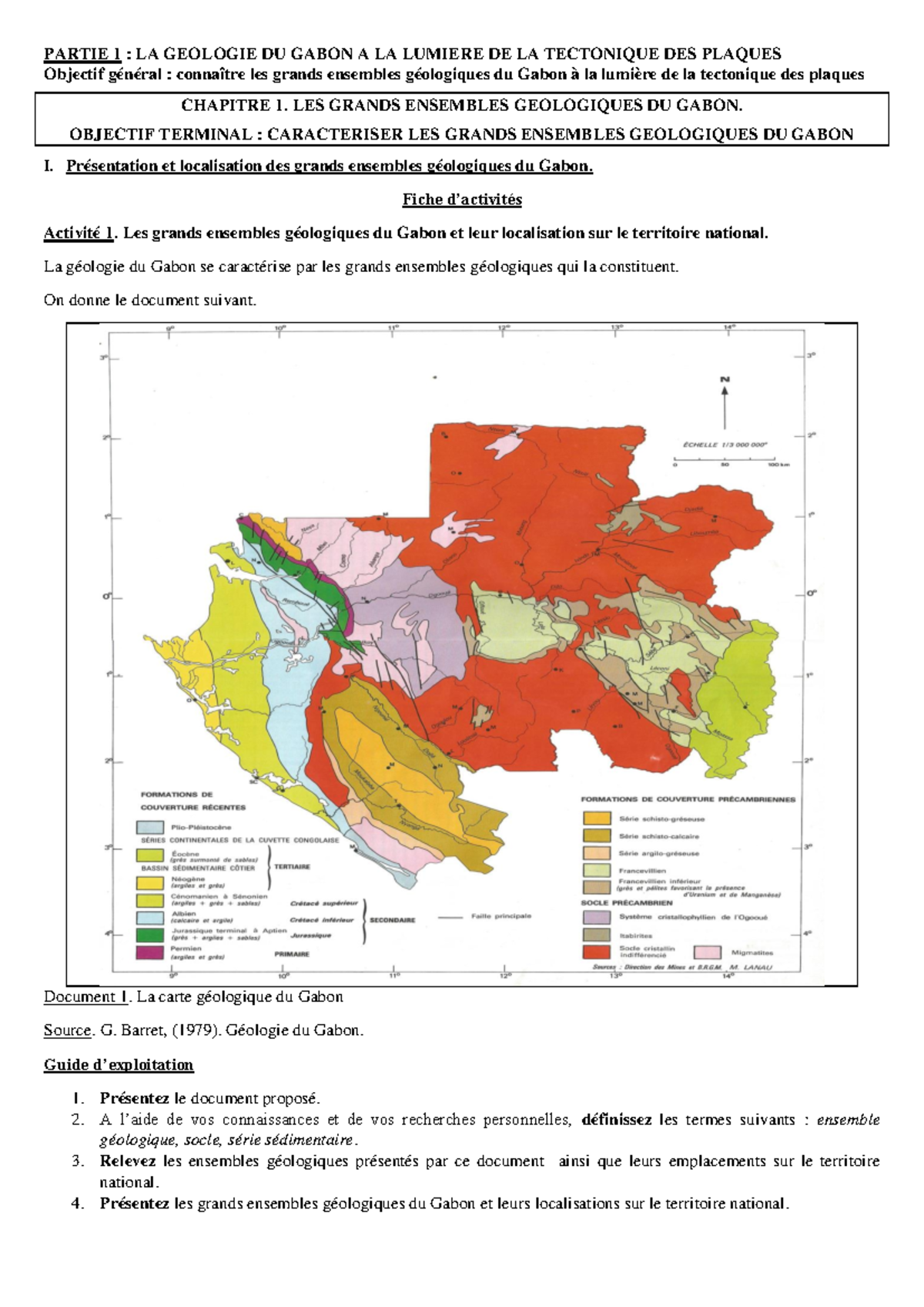 Chapitre 1 : Activités sur la Géologie du Gabon et Tectonique des ...