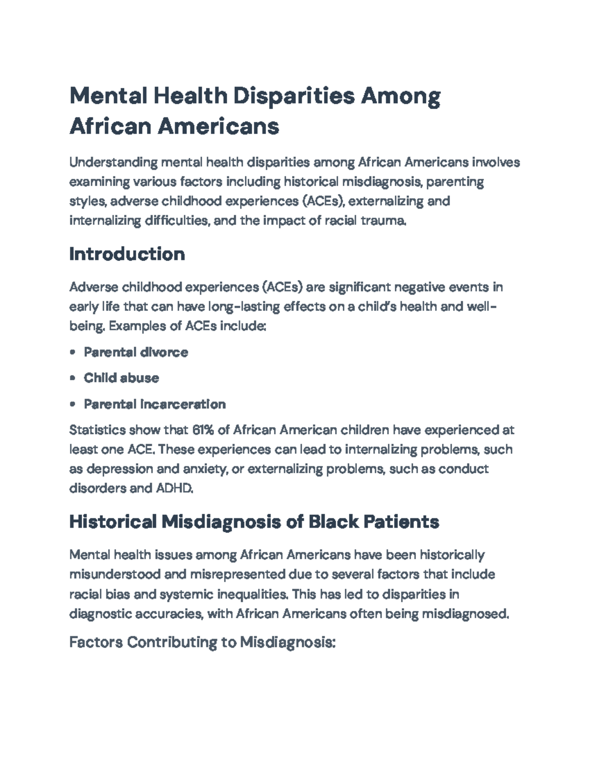 Mental Health Disparities Among African Americans: Factors & Frameworks ...