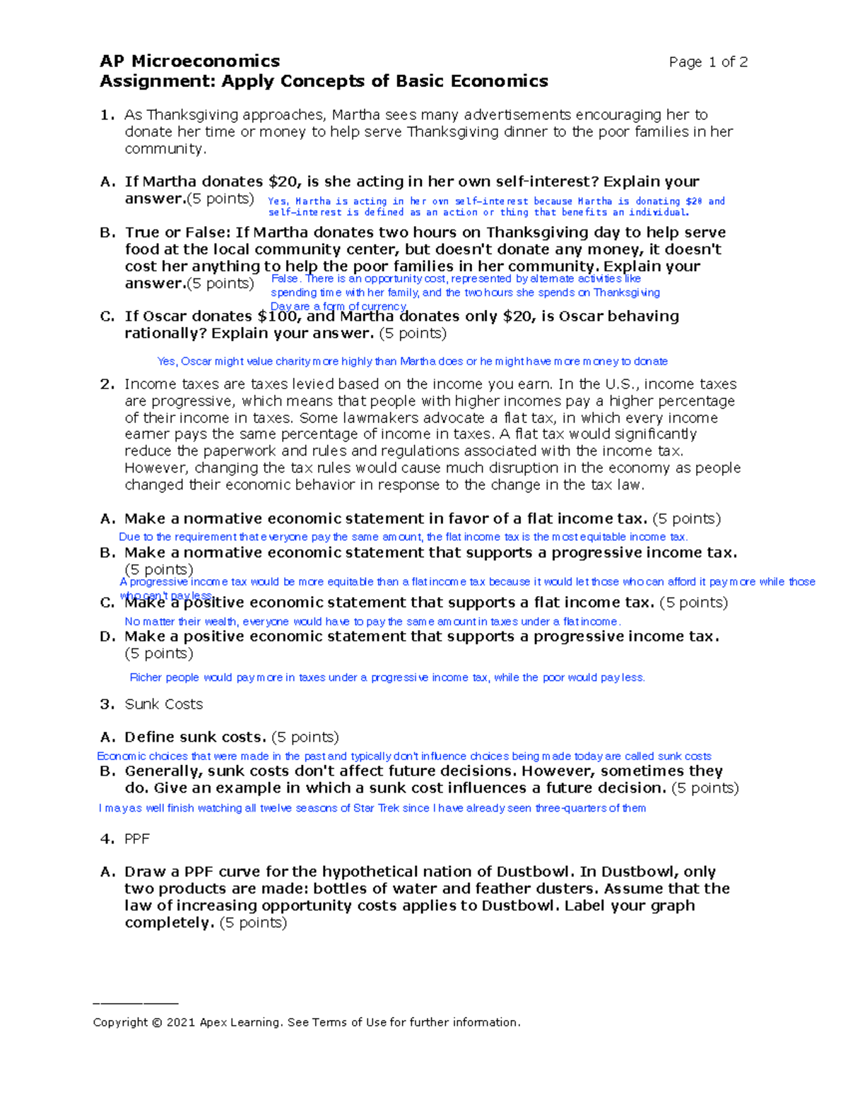 AP Microeconomics Notes & Answers: Concepts of Basic Economics - Studocu