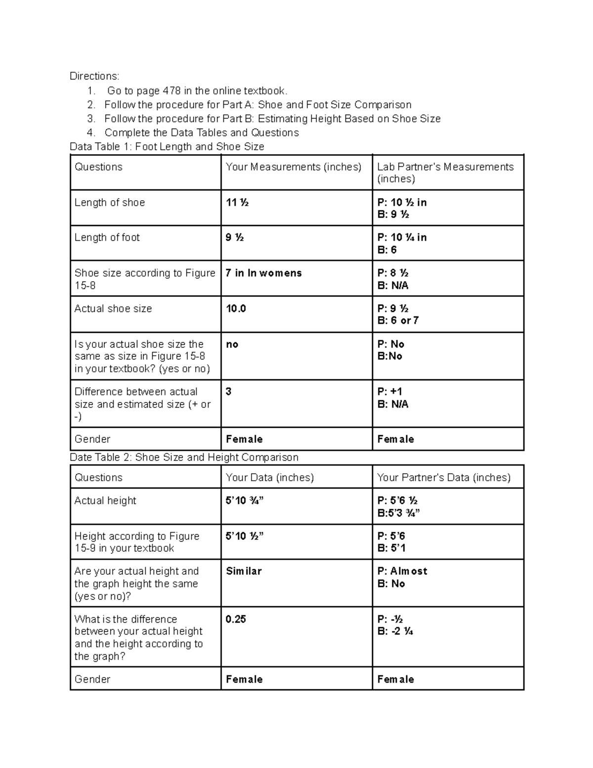 Shoe Size and Height Analysis: A Study on Foot Measurements - Studocu, image size:1200x1553