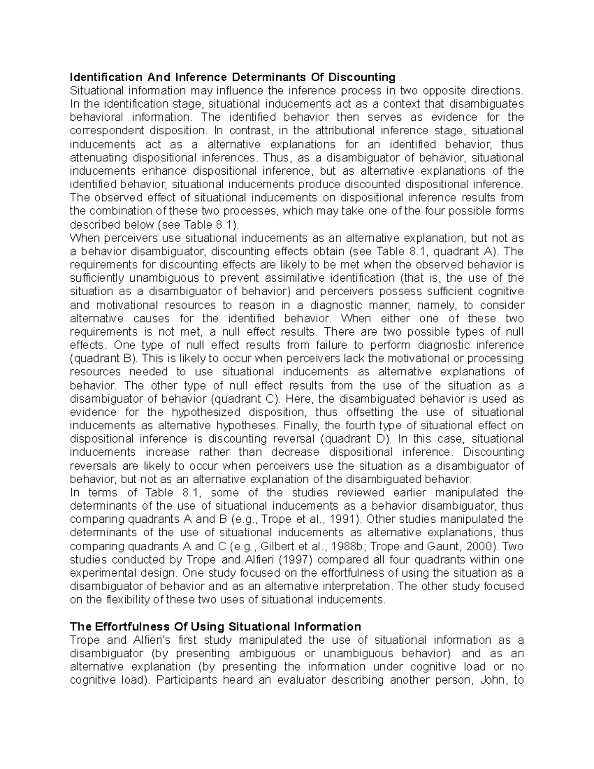 Identification and Inference of Discounting Determinants in Behavior ...