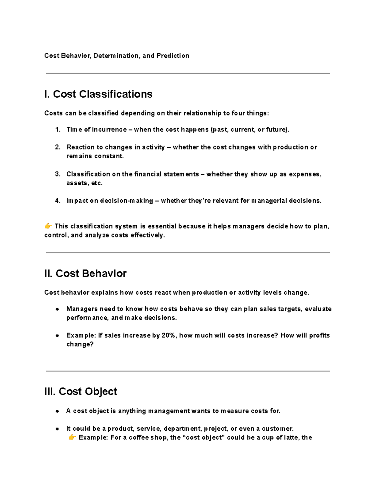 Cost Behavior Analysis and Prediction for Management Decisions - Studocu