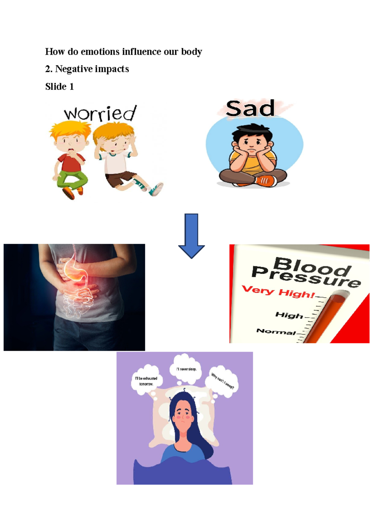 How do emotions influence our body - Negative impacts Slide 1 slide ...