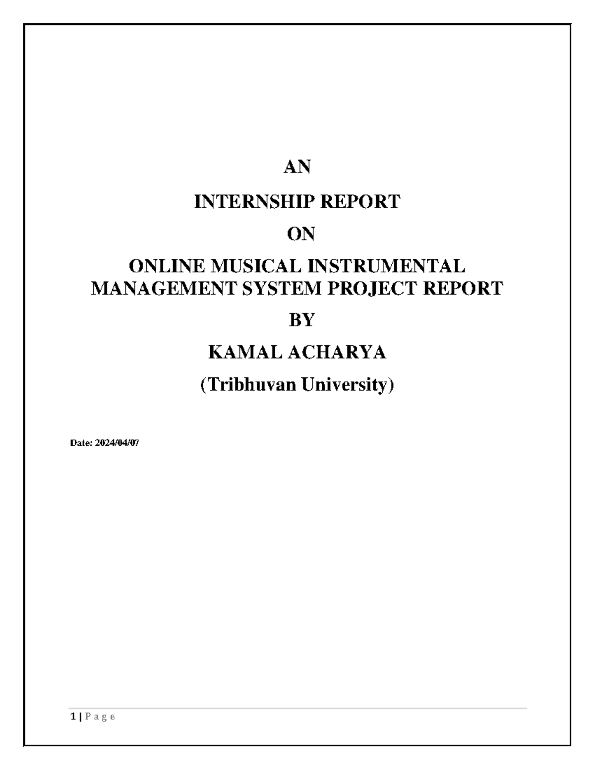 Online Musical Instrument Store Management System Internship Report ...
