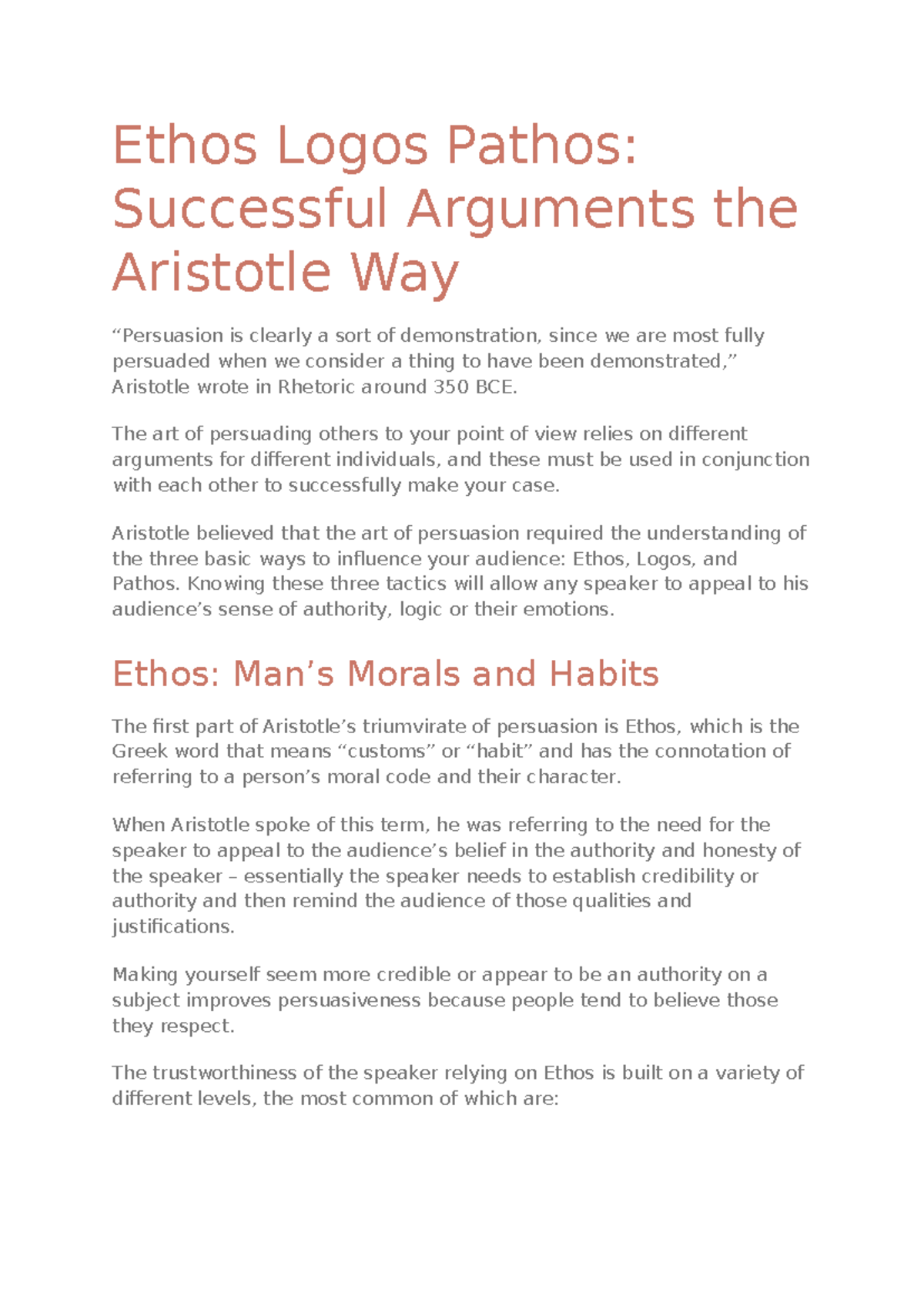 Ethos, Logos, Pathos: Mastering Persuasion Techniques (PPT) - Studocu