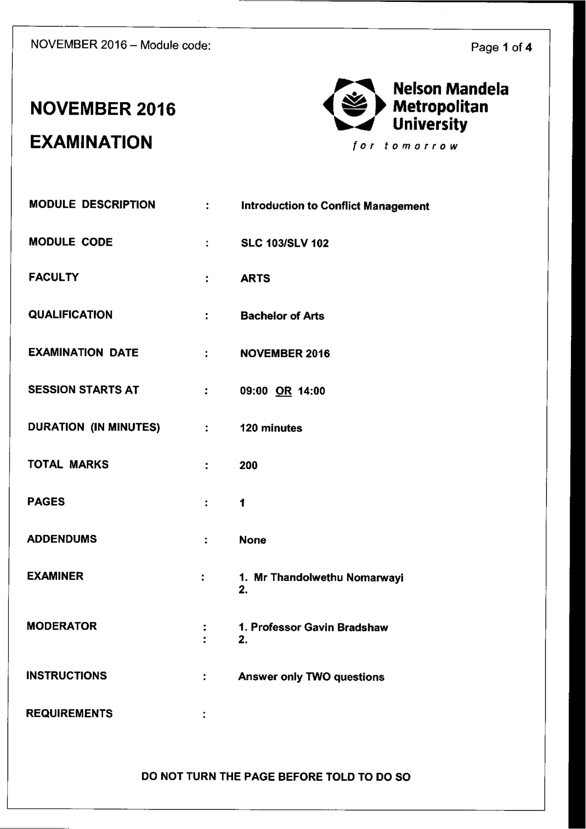 SOCP 201 Intervention Phase Test Memorandum: MCQs & Short Answers - Studocu