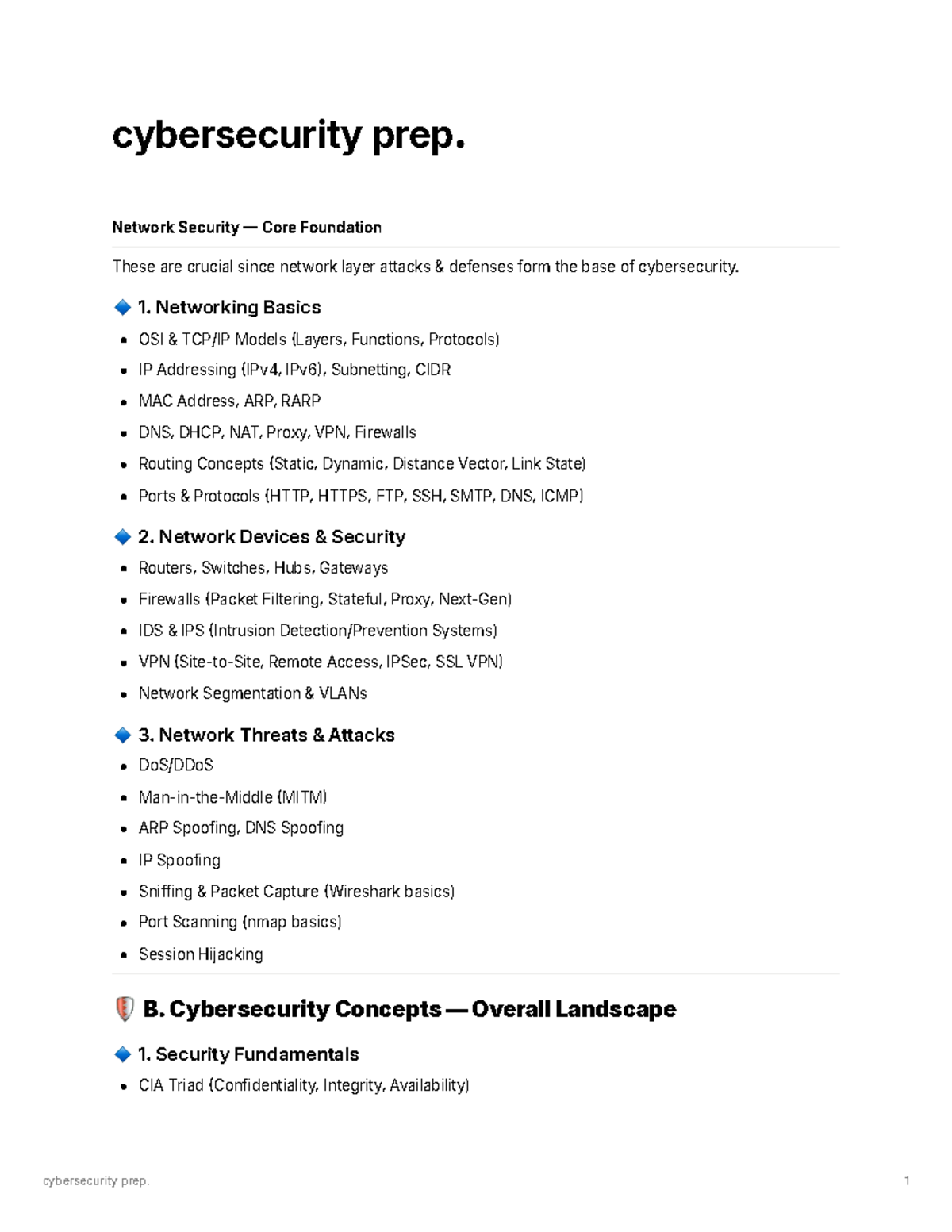Network Security Notes - Cybersecurity Prep (NS) - Studocu