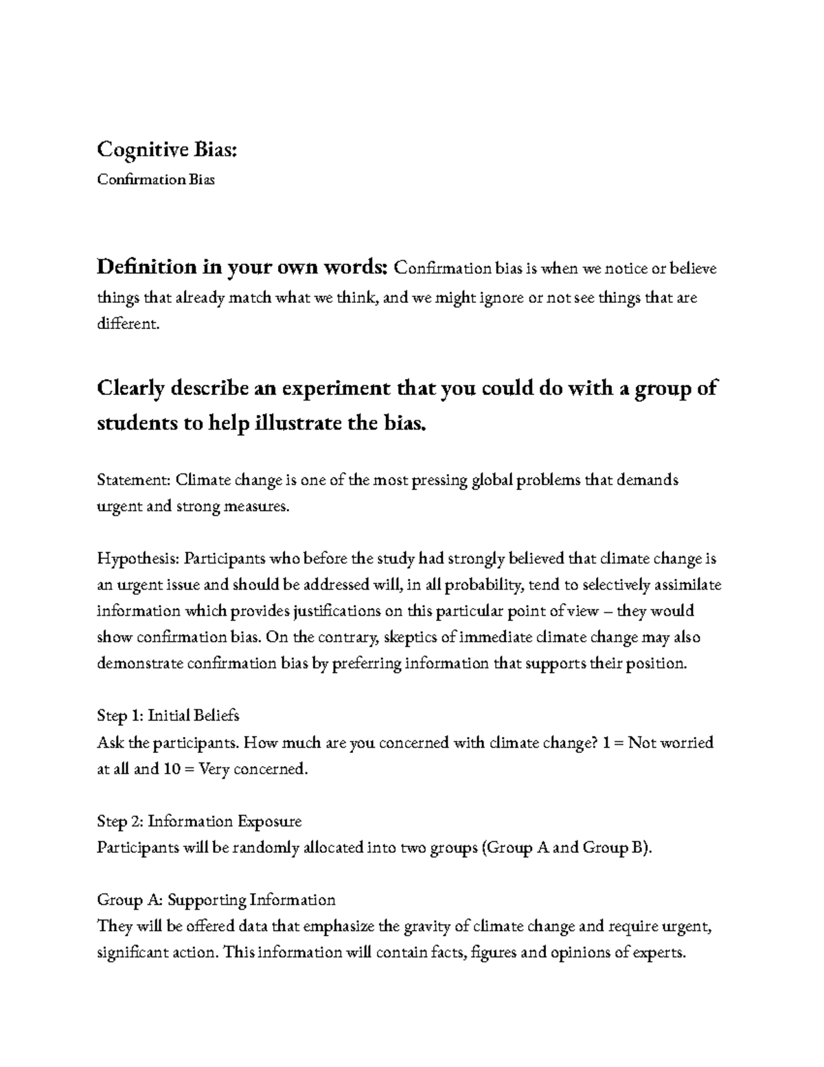 Cognitive Bias: Understanding Confirmation Bias in Depth - Studocu