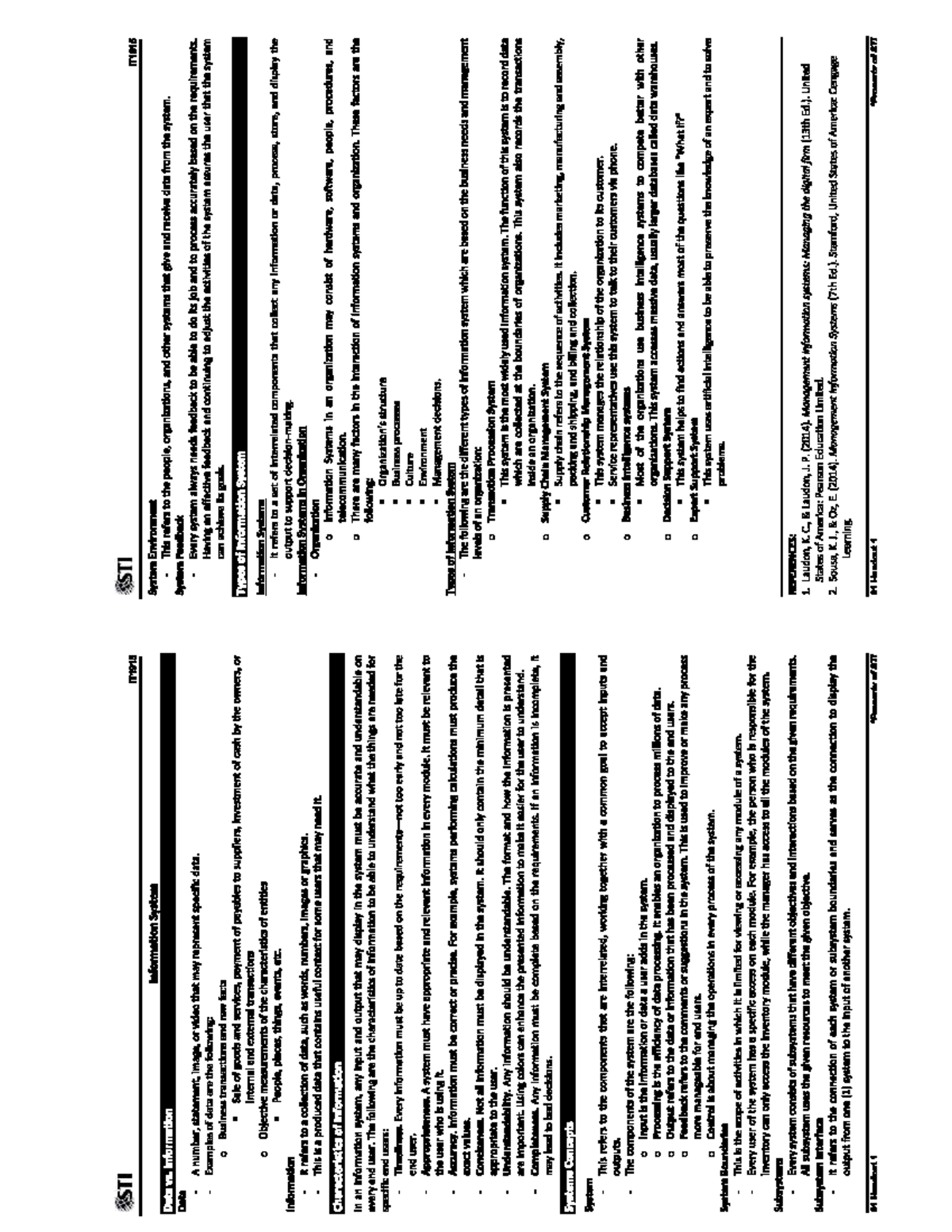 MIS 1 - Handout on Information Systems and Their Characteristics - Studocu