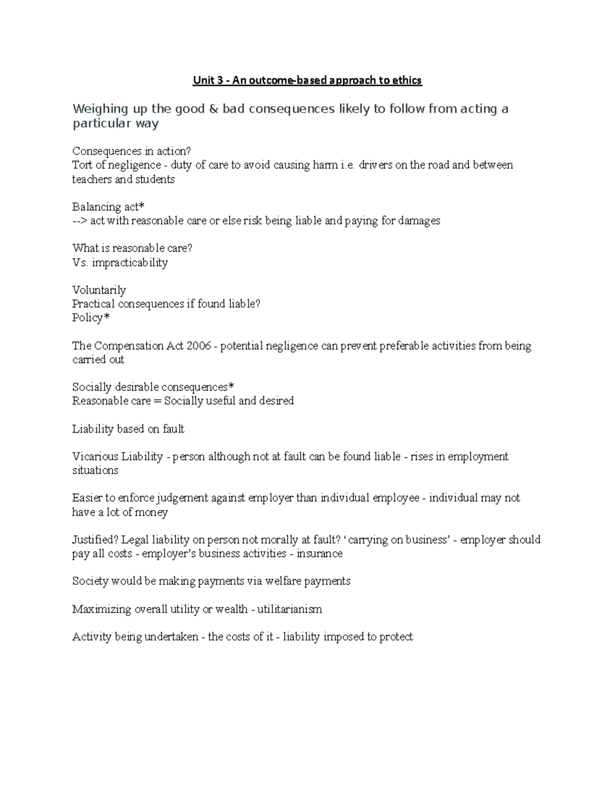 Unit 2 - Unit 2: Rule Based Approach to Ethics Ethical Approaches ...