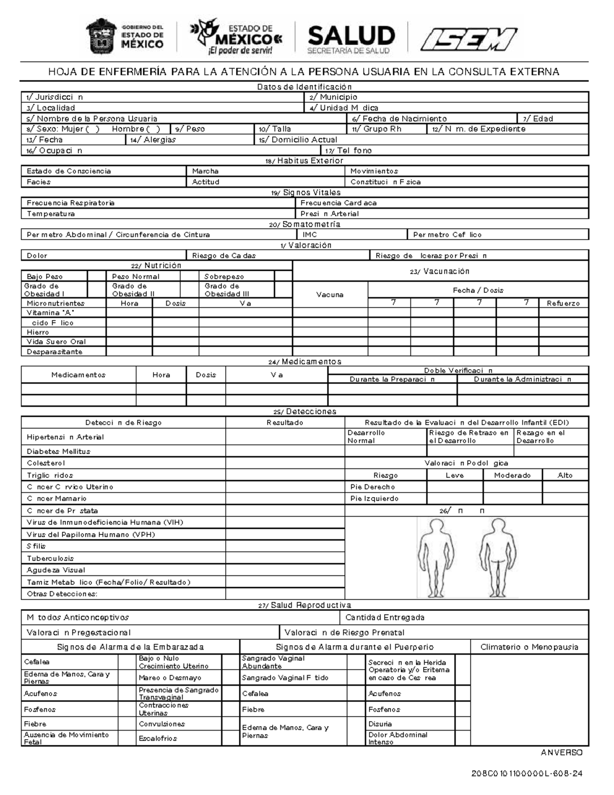 HOJA DE ENFERMERÍA CONSULTA EXTERNA 2024 - DATOS Y VALORACIONES - Document Preview